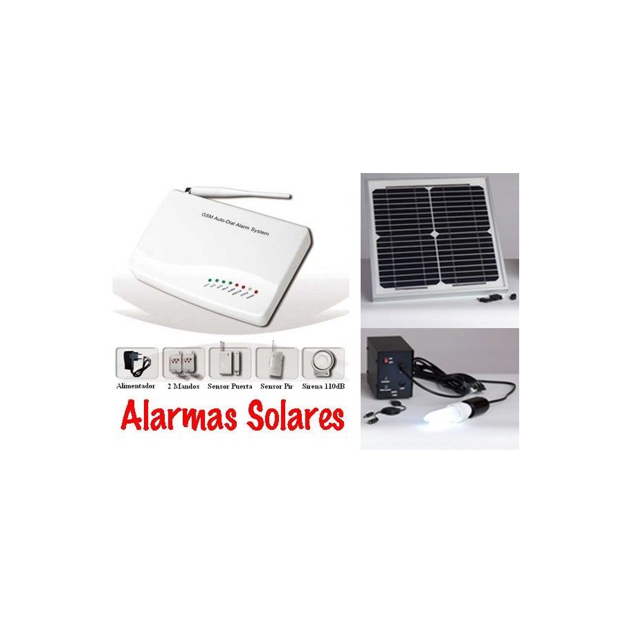 ALARMA Gsm Movil con placas SOLARES barata bateria recargable