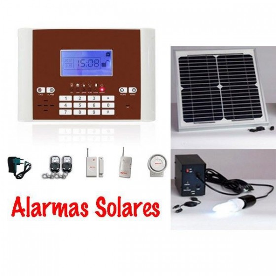 ALARMA SOLAR KIT Gsm Movil barata con bateria para Casas de Campo