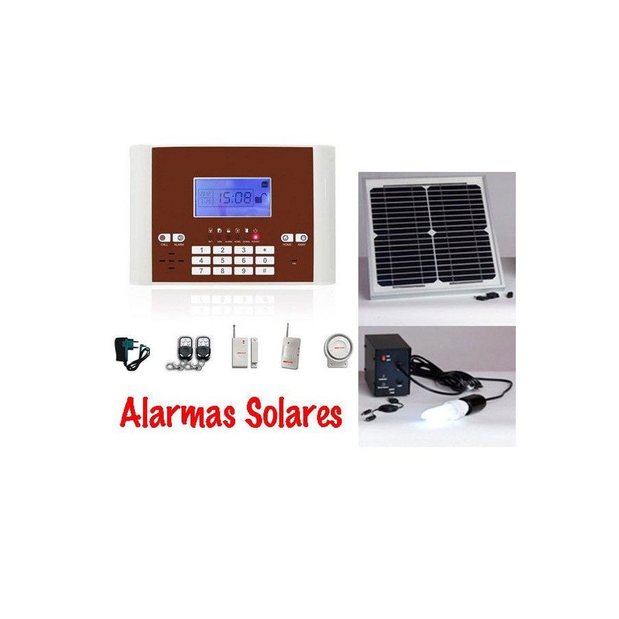 ALARMA SOLAR KIT Gsm Movil barata con bateria para Casas de Campo