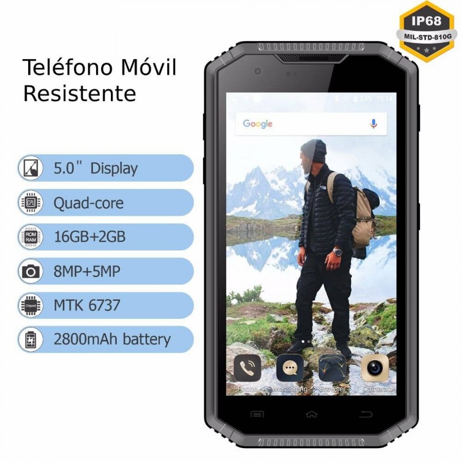 Móvil RESISTENTE antigolpes 4G Android WIFI GPS MovilTecno 802