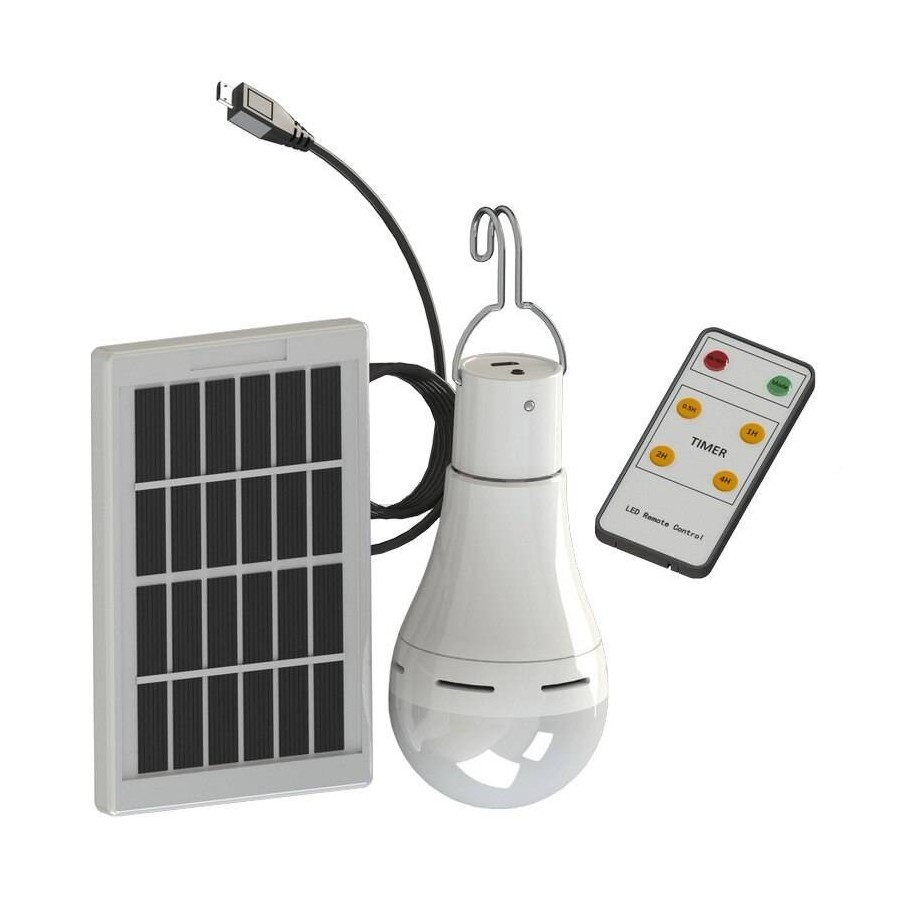 BOMBILLA SOLAR con lampara LED recargable MovilTecno 825