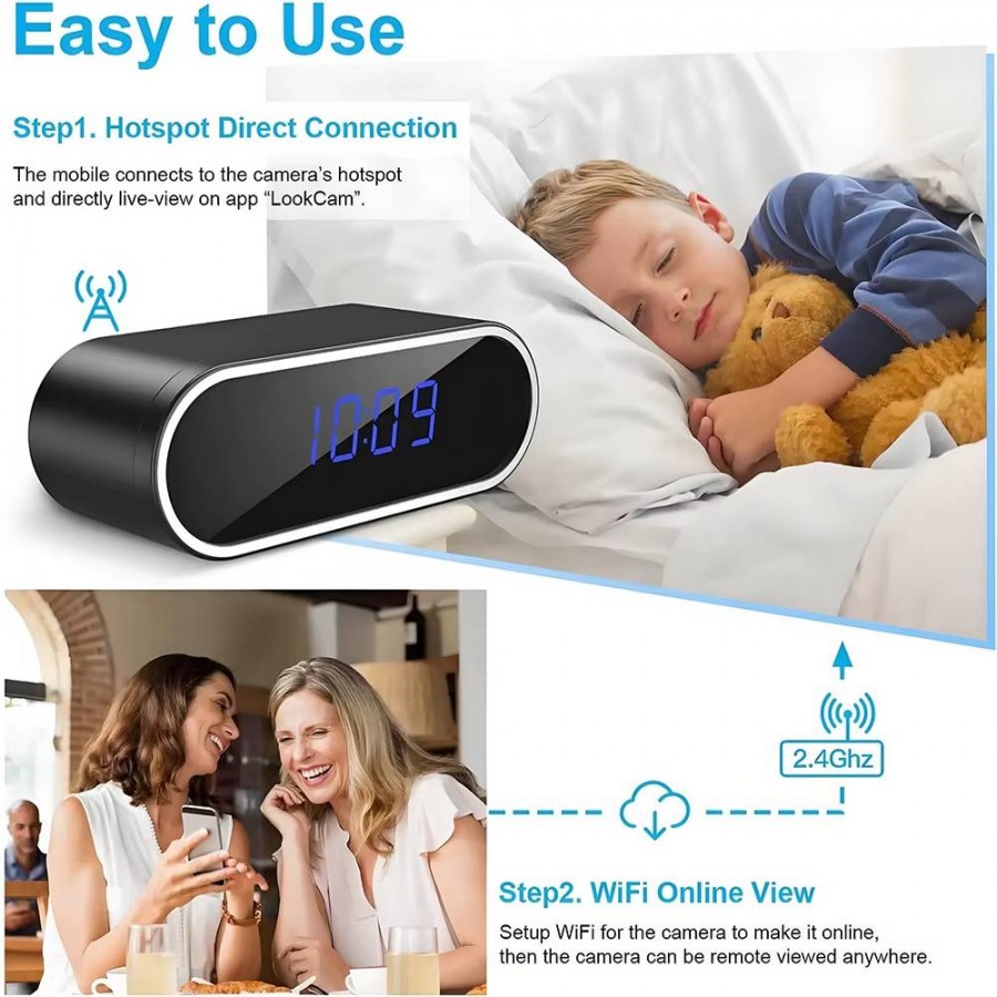 Reloj de MESA con Cámara ESPÍA Wifi MovilTecno 877