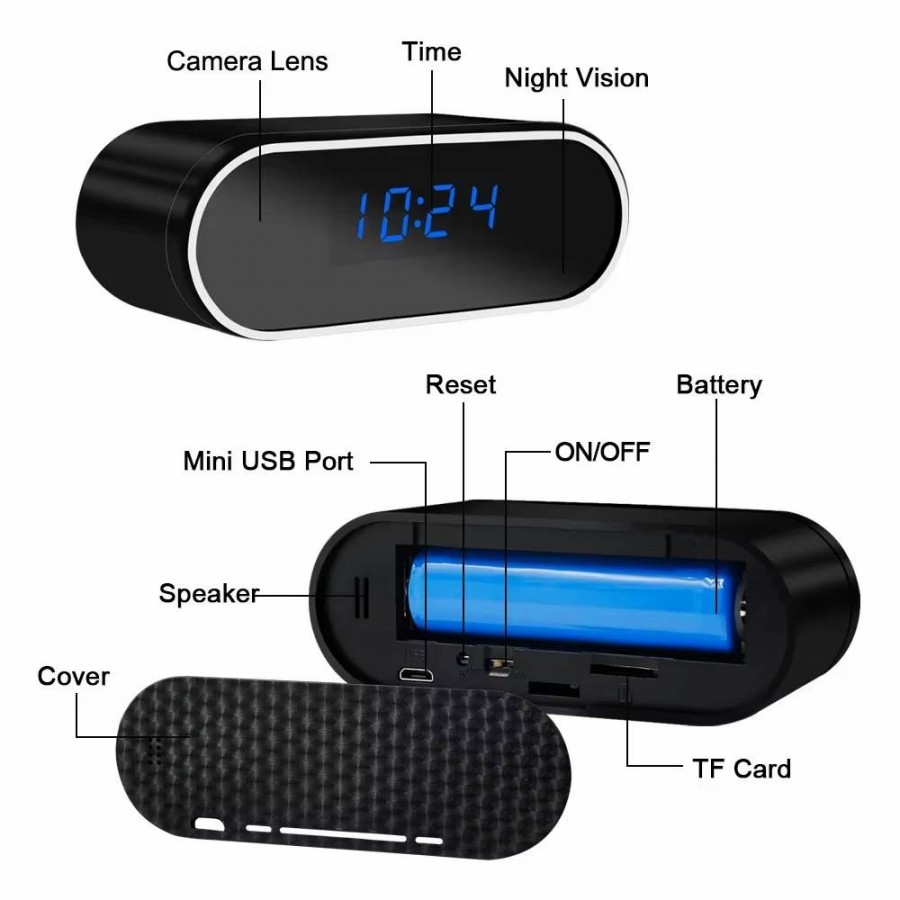 Reloj de MESA con Cámara ESPÍA Wifi MovilTecno 877