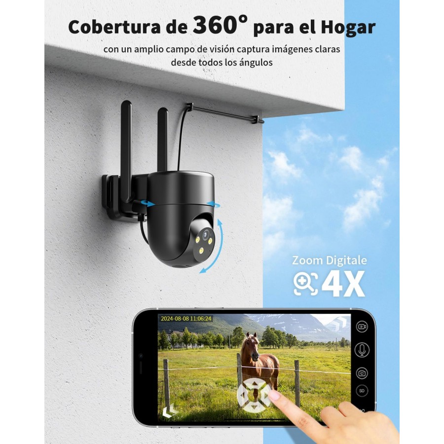 Cámara 4G Exterior con Tarjeta SIM MovilTecno 879