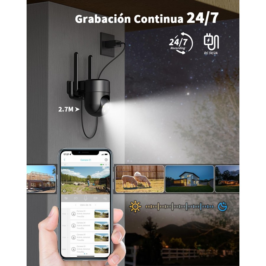 Cámara 4G Exterior con Tarjeta SIM MovilTecno 879