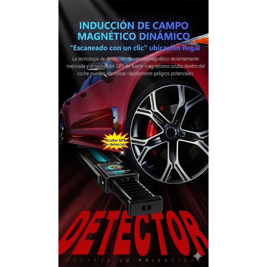 Raqueta DETECTOR PROFESIONAL para GPS Lapas Micrófonos Cámaras 883