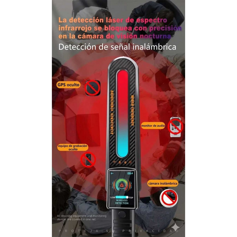 Raqueta DETECTOR PROFESIONAL para GPS Lapas Micrófonos Cámaras 883