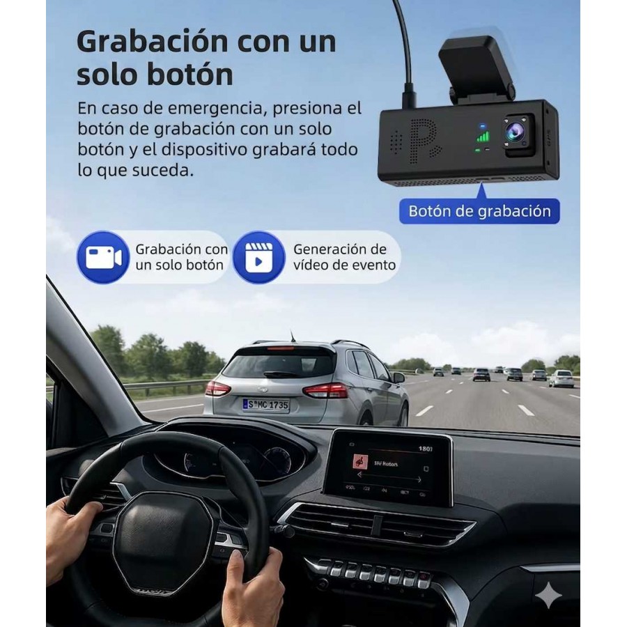 Cámara para COCHE 4G GPS 2 Objetivos MovilTecno 884