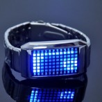 Reloj de Led 72 Azules Digital Acero Fashion Barato