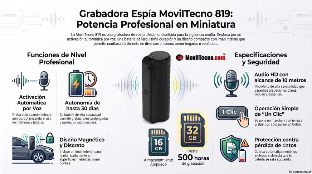 Grabadora espia moviltecno 819