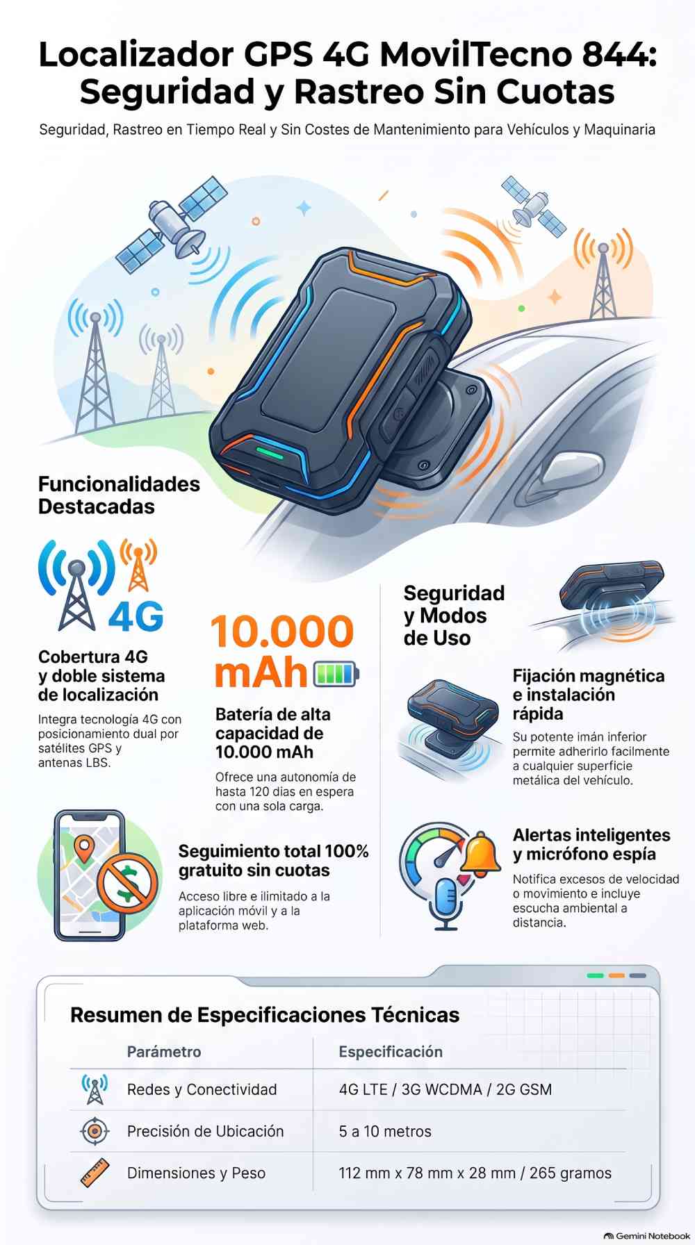 Localizador gps lapa MovilTecno 844