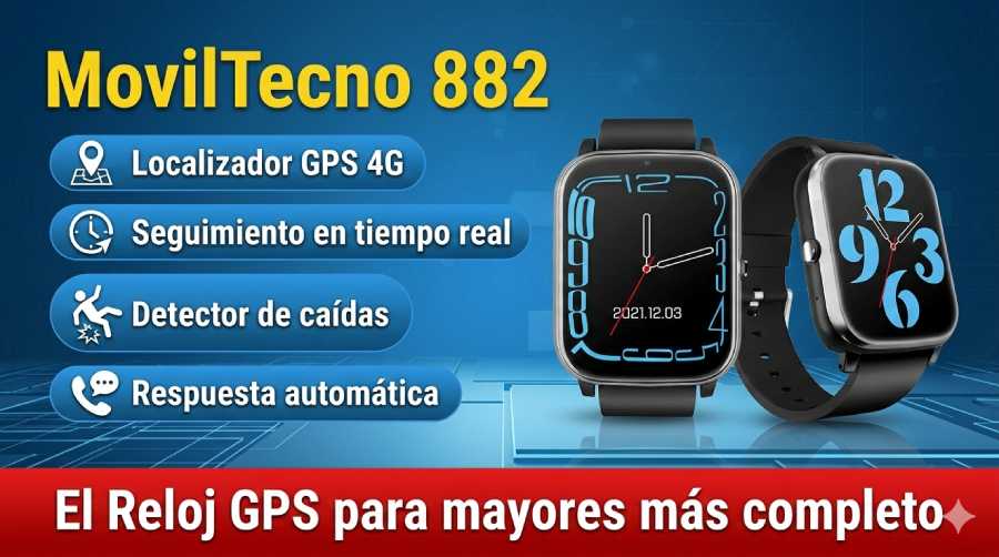 Reloj GPS para personas mayores 4G: localización, botón SOS y detector de caídas